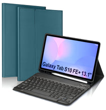 Load image into Gallery viewer, ProElite Keyboard case for Samsung Galaxy Tab S10 FE Plus 13.1 inch with Magnetic Detachable Wireless Bluetooth Keyboard for Samsung Galaxy Tab S10 FE Plus 13.1 inch, Dark Green
