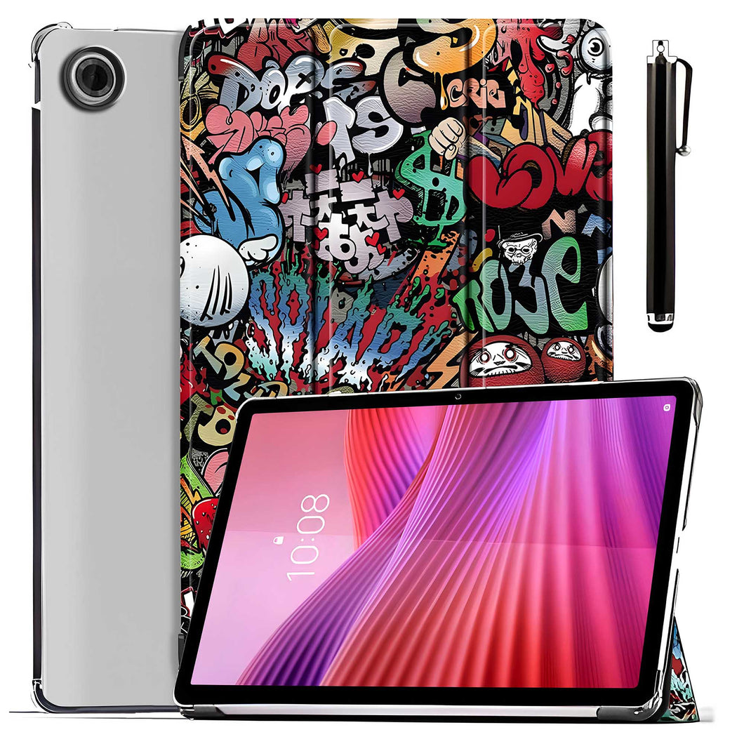 ProElite Case Cover for Lenovo Tab 10.1 inch 2025 Case, Smart Flip Case Cover for Lenovo Tab 10.1 inch 2025 Case Translucent Back with Stylus Pen [Auto Sleep Wake Feature], Hippy