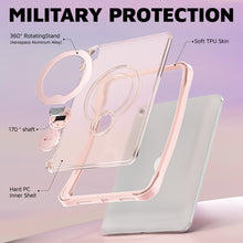 Load image into Gallery viewer, ProElite Shockproof Case for Apple iPad 10th/11th Gen A16 11 inch | 360° Multi-Angle Aluminum Stand (Portrait &amp; Landscape) with Pencil Holder &amp; Shoulder Strap, Light Pink
