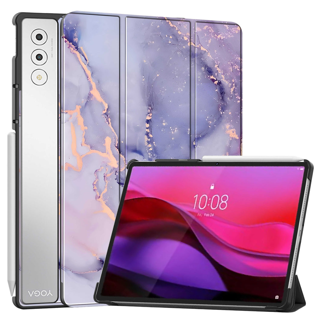 ProElite Cover for Lenovo Yoga Tab Plus 12.7 inch 2025 Cover Case, Sleek Smart Flip Case Cover for Lenovo Yoga Tab Plus 12.7 inch 2025 [Support Auto Sleep Wake], Marble Purple