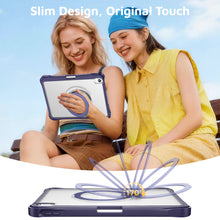 Load image into Gallery viewer, ProElite Shockproof Case for Apple iPad 10th/11th Gen A16 11 inch | 360° Multi-Angle Aluminum Stand (Portrait &amp; Landscape) with Pencil Holder &amp; Shoulder Strap, Navy
