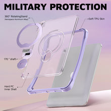 Load image into Gallery viewer, ProElite Shockproof Case for Apple iPad 10th/11th Gen A16 11 inch | 360° Multi-Angle Aluminum Stand (Portrait &amp; Landscape) with Pencil Holder &amp; Shoulder Strap, Purple
