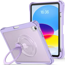 Load image into Gallery viewer, ProElite Shockproof Case for Apple iPad 10th/11th Gen A16 11 inch | 360° Multi-Angle Aluminum Stand (Portrait &amp; Landscape) with Pencil Holder &amp; Shoulder Strap, Purple
