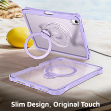 Load image into Gallery viewer, ProElite Shockproof Case for Apple iPad 10th/11th Gen A16 11 inch | 360° Multi-Angle Aluminum Stand (Portrait &amp; Landscape) with Pencil Holder &amp; Shoulder Strap, Purple
