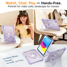 Load image into Gallery viewer, ProElite Shockproof Case for Apple iPad 10th/11th Gen A16 11 inch | 360° Multi-Angle Aluminum Stand (Portrait &amp; Landscape) with Pencil Holder &amp; Shoulder Strap, Purple
