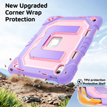 Load image into Gallery viewer, ProElite Rugged Back case for Apple iPad (A16) 11th/10th Gen Shockproof Protective Cover with Stand, Built-in Pencil Holder, Adjustable Shoulder Strap, Rose Purple
