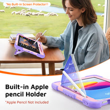 Load image into Gallery viewer, ProElite Rugged Back case for Apple iPad (A16) 11th/10th Gen Shockproof Protective Cover with Stand, Built-in Pencil Holder, Adjustable Shoulder Strap, Rose Purple
