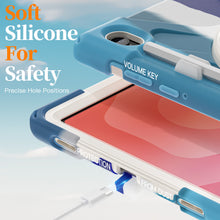 Load image into Gallery viewer, ProElite Cover for Samsung Galaxy Tab S11 11 inch Cover Case, Rugged 3 Layer Armor case Cover for Samsung Galaxy Tab S11 11 inch with Hand Grip &amp; Rotating Kickstand with Shoulder Strap, Rainbow Blue
