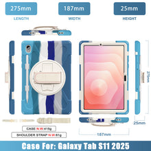 Load image into Gallery viewer, ProElite Cover for Samsung Galaxy Tab S11 11 inch Cover Case, Rugged 3 Layer Armor case Cover for Samsung Galaxy Tab S11 11 inch with Hand Grip &amp; Rotating Kickstand with Shoulder Strap, Rainbow Blue

