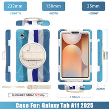 Load image into Gallery viewer, ProElite Cover for Samsung Galaxy Tab A11 8.7 inch 2025 Cover, Rugged 3 Layer Armor case Cover for Galaxy Tab A11 8.7 inch 2025 with Hand Grip &amp; Rotating Kickstand with Shoulder Strap, Rainbow Blue
