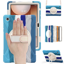 Load image into Gallery viewer, ProElite Cover for Galaxy Tab A11 Plus 11 inch 2025 Cover, Rugged 3 Layer Armor case Cover for Galaxy Tab A11 Plus 11 inch 2025 with Hand Grip &amp; Rotating Kickstand with Shoulder Strap, Rainbow Blue
