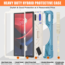Load image into Gallery viewer, ProElite Cover for Lenovo Tab M11 11 inch Cover Case, Rugged 3 Layer Armor case Cover for Lenovo Tab M11 11 inch with Hand Grip &amp; Rotating Kickstand with Shoulder Strap, Rainbow Blue
