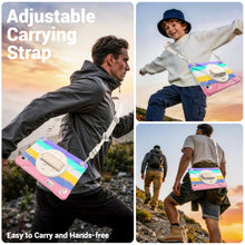 Load image into Gallery viewer, ProElite Cover for Galaxy Tab S12 Plus 12.6 inch 2026 Case, Rugged 3 Layer Armor case Cover for Galaxy Tab S12 Plus 12.6 inch with Hand Grip &amp; Rotating Kickstand with Shoulder Strap, Rainbow Pink
