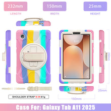 Load image into Gallery viewer, ProElite Cover for Samsung Galaxy Tab A11 8.7 inch 2025 Cover, Rugged 3 Layer Armor case Cover for Galaxy Tab A11 8.7 inch 2025 with Hand Grip &amp; Rotating Kickstand with Shoulder Strap, Rainbow Pink
