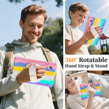 Load image into Gallery viewer, ProElite Cover for Samsung Galaxy Tab A11 8.7 inch 2025 Cover, Rugged 3 Layer Armor case Cover for Galaxy Tab A11 8.7 inch 2025 with Hand Grip &amp; Rotating Kickstand with Shoulder Strap, Rainbow Pink
