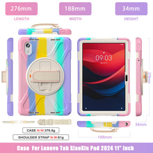 Load image into Gallery viewer, ProElite Cover for Lenovo idea Tab 11 inch 2025 Cover Case, Rugged 3 Layer Armor case Cover for Lenovo idea Tab 11 inch 2025 with Hand Grip &amp; Rotating Kickstand with Shoulder Strap, Rainbow Pink
