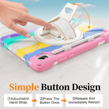 Load image into Gallery viewer, ProElite Cover for Samsung Galaxy Tab S11 11 inch Cover Case, Rugged 3 Layer Armor case Cover for Samsung Galaxy Tab S11 11 inch with Hand Grip &amp; Rotating Kickstand with Shoulder Strap, Rainbow Pink
