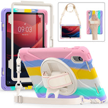 Load image into Gallery viewer, ProElite Cover for Lenovo Tab M11 11 inch Cover Case, Rugged 3 Layer Armor case Cover for Lenovo Tab M11 11 inch with Hand Grip &amp; Rotating Kickstand with Shoulder Strap, Rainbow Pink
