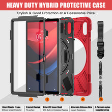 Load image into Gallery viewer, ProElite Cover for Lenovo Tab M11 11 inch Cover Case, Rugged 3 Layer Armor case Cover for Lenovo Tab M11 11 inch with Hand Grip &amp; Rotating Kickstand with Shoulder Strap, Red

