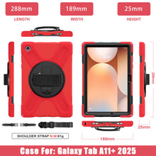 Load image into Gallery viewer, ProElite Cover for Galaxy Tab A11 Plus 11 inch 2025 Cover, Rugged 3 Layer Armor case Cover for Galaxy Tab A11 Plus 11 inch 2025 with Hand Grip &amp; Rotating Kickstand with Shoulder Strap, Red
