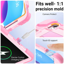 Load image into Gallery viewer, ProElite Rugged Back case for Apple iPad (A16) 11th/10th Gen Shockproof Protective Cover with Stand, Built-in Pencil Holder, Adjustable Shoulder Strap, Rose Gold

