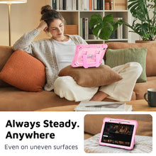 Load image into Gallery viewer, ProElite Rugged Back case for Apple iPad (A16) 11th/10th Gen Shockproof Protective Cover with Stand, Built-in Pencil Holder, Adjustable Shoulder Strap, Rose Gold

