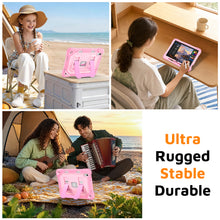 Load image into Gallery viewer, ProElite Rugged Back case for Apple iPad (A16) 11th/10th Gen Shockproof Protective Cover with Stand, Built-in Pencil Holder, Adjustable Shoulder Strap, Rose Gold
