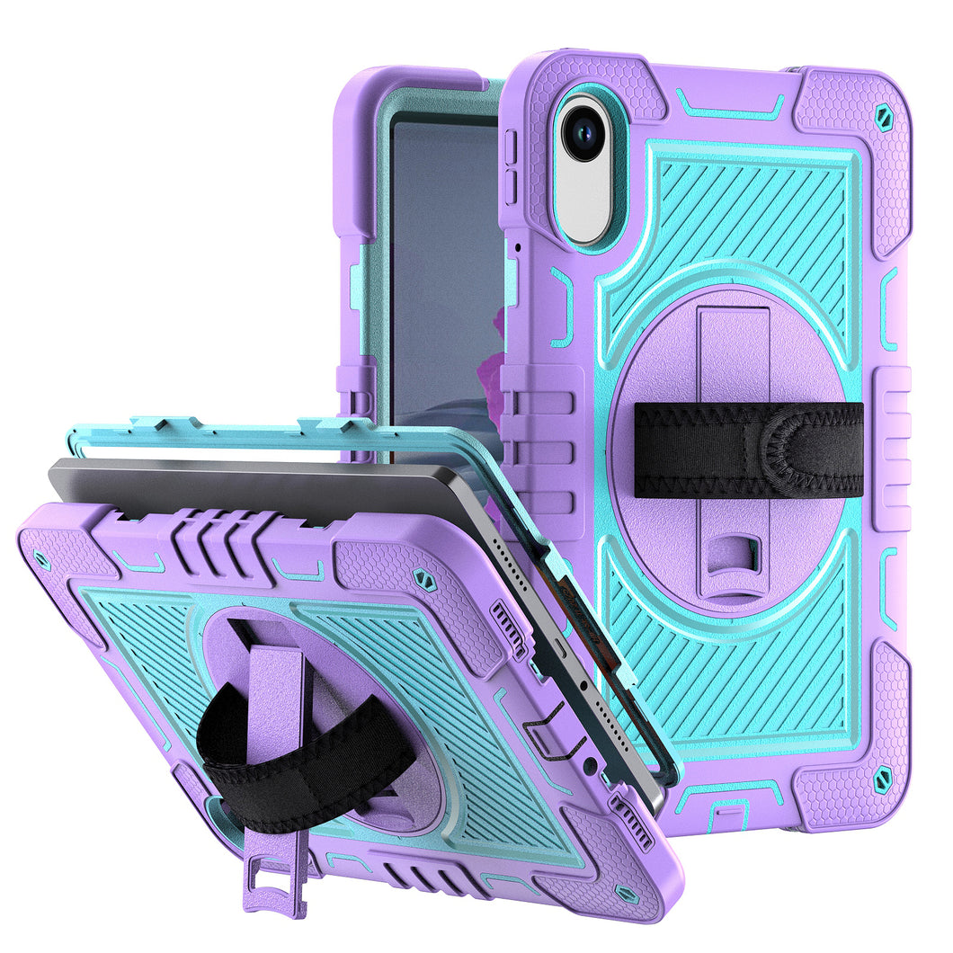 ProElite for Xiaomi Redmi Pad 2 11 inch Case, Rugged 3 Layer Armor case Cover for Xiaomi Redmi Pad 2 11 inch Case with Hand Grip and Rotating Kickstand with Shoulder Strap, Purple Blue