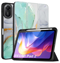 Load image into Gallery viewer, ProElite Cover for Xiaomi Redmi Pad 2 11 inch Case, Soft Flexible Flip Case Cover for Xiaomi Redmi Pad 2 11 inch with Pen Holder, Support Auto Sleep Wake, [Recoil Series] - Marble Green
