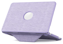 Load image into Gallery viewer, ProElite Case for MacBook Neo 13 inch 2026, Fabric Material Hard Shell with Slim TPU Bumper and Fold Kickstand, Purple
