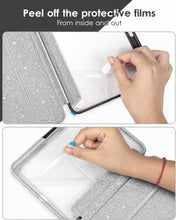 Load image into Gallery viewer, ProElite Case for iPad Air 11 Inch M4/M3/M2, iPad Air 10.9 inch 5th/4th Gen case Cover, Transparent Smart Flip Cover with Pencil Holder, Glittering Silver
