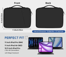 Load image into Gallery viewer, ProElite Polyster Tablet Sleeve Case Upto 11.5 inch for iPad 10.2/10.9/Pro 11/Lenovo/Galaxy Tab A9 Plus/S7/S8/S9/Realme Pad/Redmi Pad/Honor Pad X9/Mi Pad 7/Moto Tab G62/Oneplus Pad Tablet, Black
