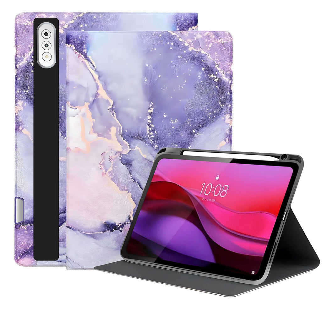 ProElite Book Case Cover for Lenovo Yoga Tab Plus 12.7 inch 2025,Smart flip case Book Cover for Lenovo Yoga Tab Plus 12.7 inch 2025 Tablet with Pen Holder, Marble Purple