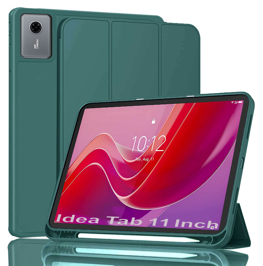 ProElite Cover for Lenovo idea Tab 11 inch 2025 case Cover, Soft Flexible Flip Case Cover for Lenovo idea Tab 11 inch 2025 with Pen Holder [Recoil Series] - Dark Green