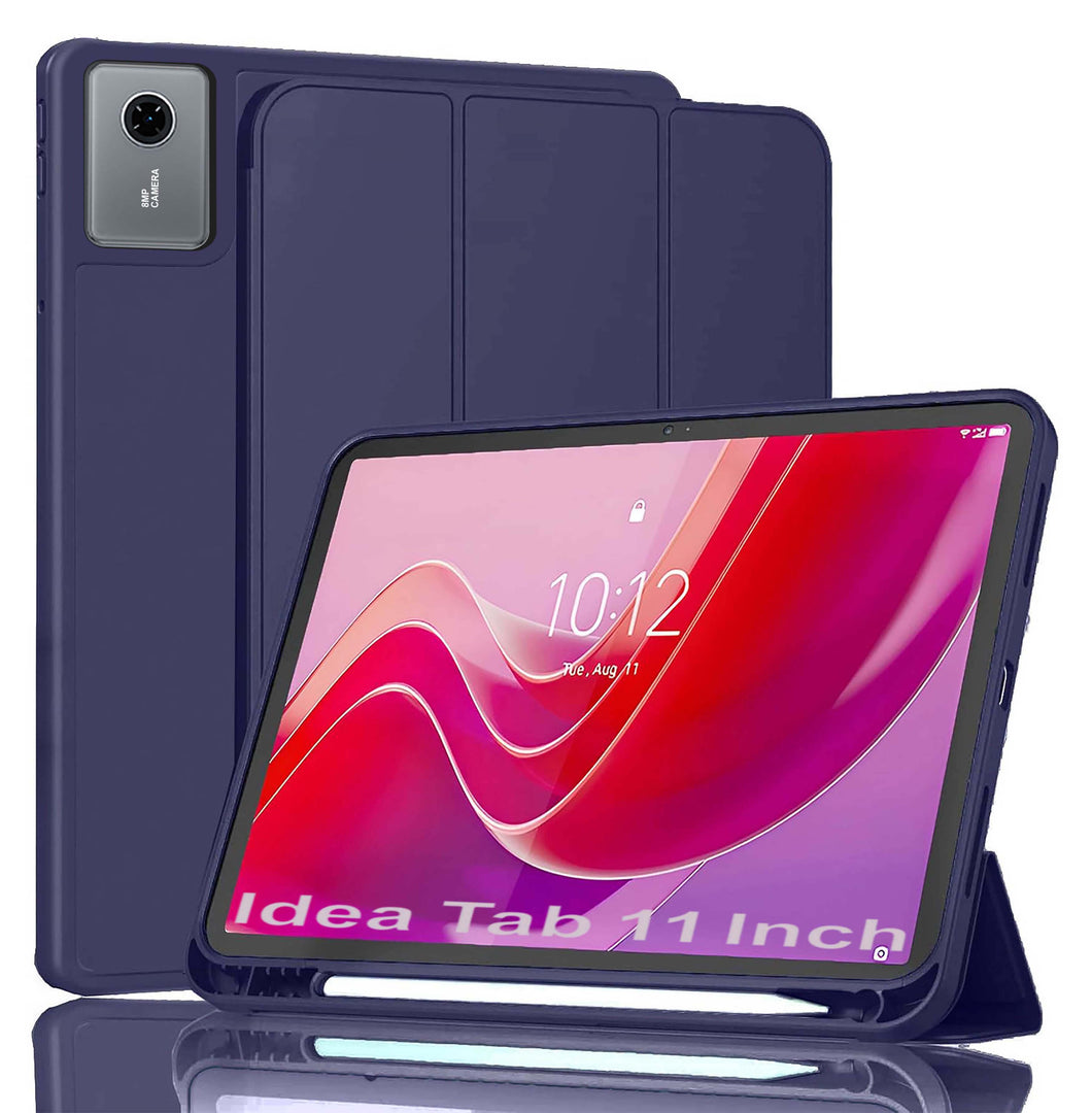 ProElite Cover for Lenovo idea Tab 11 inch 2025 case Cover, Soft Flexible Flip Case Cover for Lenovo idea Tab 11 inch 2025 with Pen Holder [Recoil Series] - Dark Blue