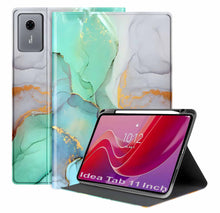 Load image into Gallery viewer, ProElite Book Case Cover for Lenovo idea Tab 11 inch 2025, Smart flip case Book Cover for Lenovo idea Tab 11 inch with Pen Holder, Marble Green
