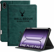 Load image into Gallery viewer, ProElite Case Cover for OnePlus Pad 3 13.2 inch 2025 Case, Deer Flip case Cover for OnePlus Pad 3 13.2 inch 2025 Case with Pen Holder, Dark Green
