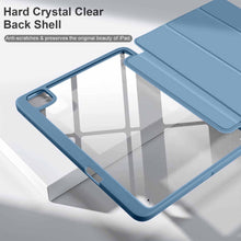 Load image into Gallery viewer, ProElite Hybrid Detachable Magnetic Case Cover for Apple iPad Air 10.9 inch 5th/4th Generation with Pencil Holder, Haze Blue [Transparent Back]
