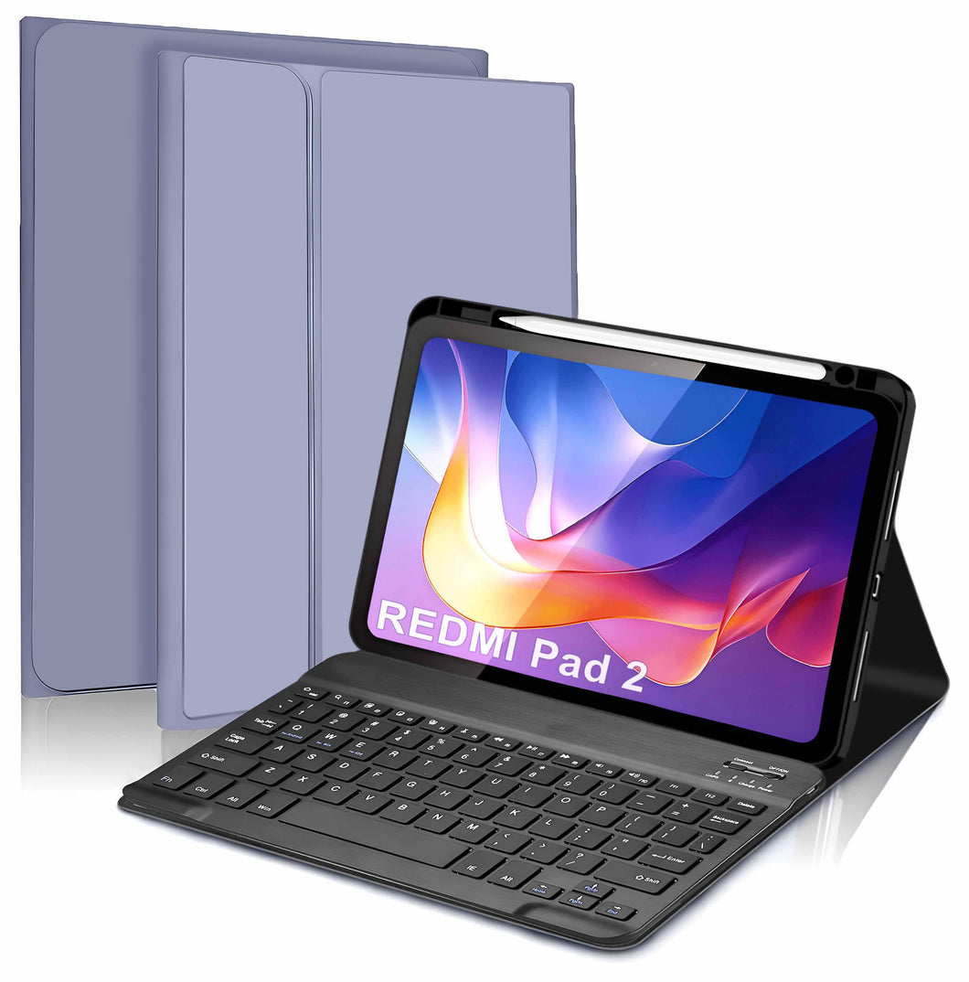 ProElite Keyboard case for Xiaomi Redmi Pad 2 11 inch, Magnetic Detachable Wireless Bluetooth Keyboard Xiaomi Redmi Pad 2 11 inch with Pen Holder, Lavender