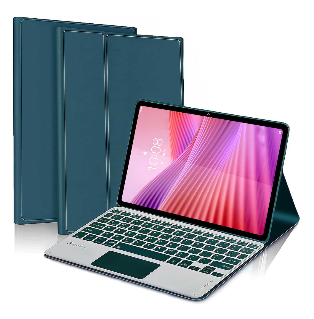 ProElite TouchPad Keyboard case for Lenovo Tab 10.1 inch 2025, Magnetic Detachable Wireless Bluetooth TouchPad Keyboard Lenovo Tab 10.1 inch 2025 Built-in 7-Colors Backlit, Dark Green