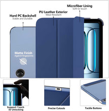 Load image into Gallery viewer, ProElite Case Cover for OnePlus Pad Lite 11 inch Case, Smart Flip Case Cover for OnePlus Pad Lite 11 inch Case Translucent Back with Stylus Pen [Auto Sleep Wake Feature], Dark Blue
