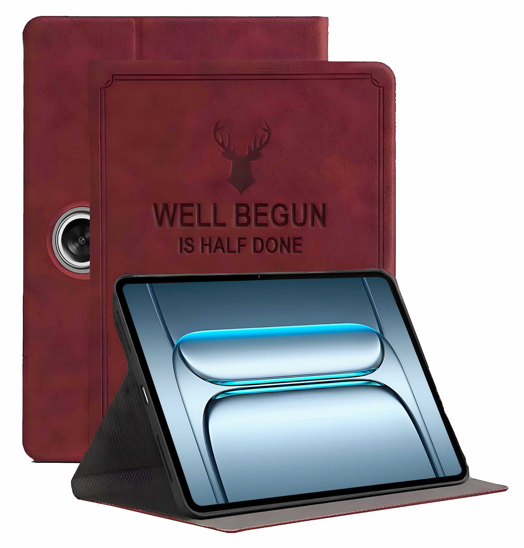 ProElite Case Cover for OnePlus Pad Lite 11 inch Case, Deer Flip case Cover for OnePlus Pad Lite 11 inch Case, Wine Red
