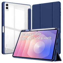 Load image into Gallery viewer, ProElite Cover for Samsung Galaxy Tab S11 Ultra 14.6 inch, Smart Flip Case Cover for Samsung Galaxy Tab S11 Ultra 14.6 inch with Pen Holder, Dark Blue [Transparent Back]
