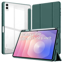 Load image into Gallery viewer, ProElite Cover for Samsung Galaxy Tab S11 Ultra 14.6 inch, Smart Flip Case Cover for Samsung Galaxy Tab S11 Ultra 14.6 inch with Pen Holder, Dark Green [Transparent Back]
