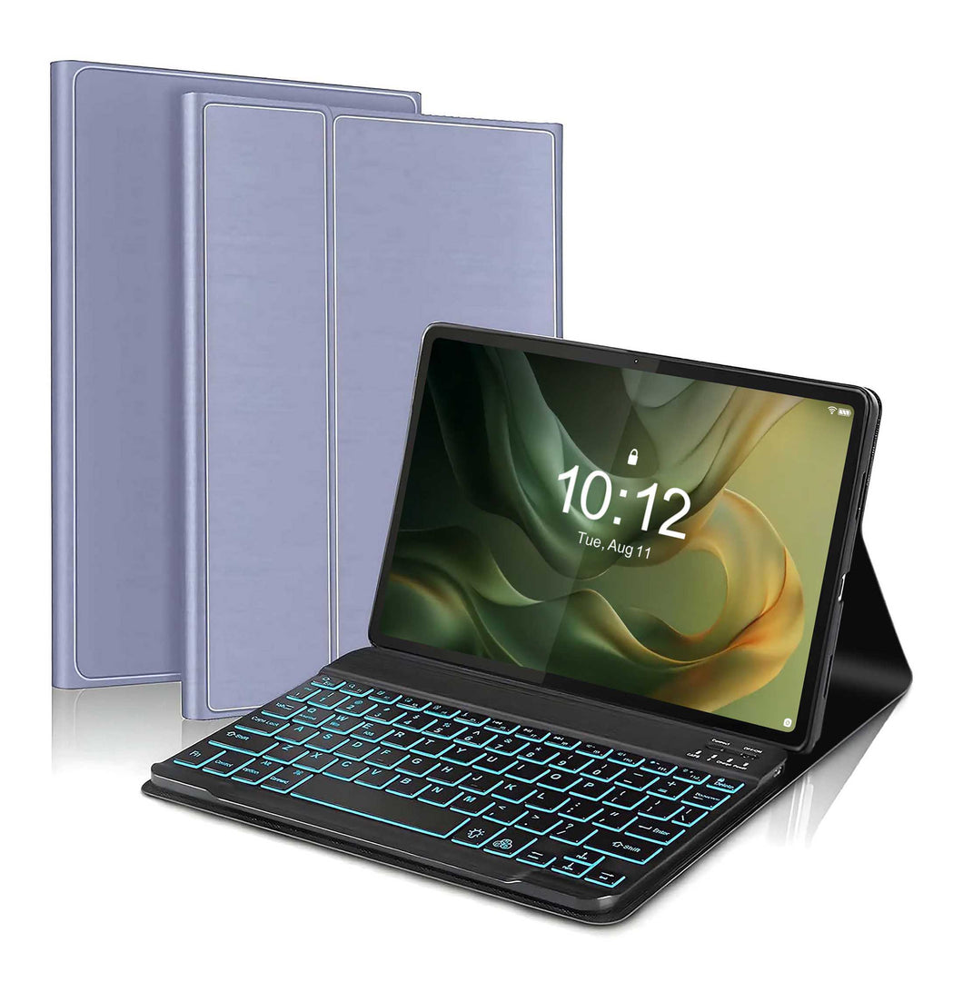 ProElite Keyboard case for Motorola Pad 60 Neo 11 inch 2025, Magnetic Detachable Wireless Bluetooth Keyboard for Motorola Pad 60 Neo 11 inch 2025 [Built-in 7-Colors Backlit], Lavender