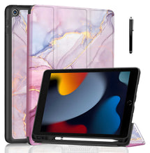 Load image into Gallery viewer, ProElite Smart Case for iPad 10.2 inch 2021 9th/8th/7th Gen [Auto Sleep/Wake Cover] [Pencil Holder] [Soft Flexible Case] Recoil Series - Marble Rose Pink with Stylus Pen
