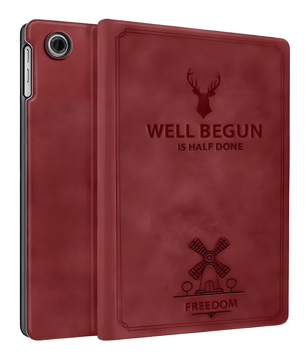 ProElite Cover for Lenovo Tab 10.1 inch 2025 Case Cover, Deer Smart Flip Case Cover for Lenovo Tab 10.1 inch 2025, Wine Red