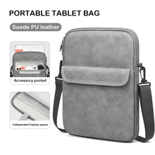 Load image into Gallery viewer, ProElite Tablet Sleeve Bag Upto 13 inch for iPad Air 13/Pro 13/Pro 12.9 Galaxy Tab S7/S8/S9 Plus/S7/S9 FE Plus 12.4&quot;, Lenovo Tab P12, idea tab pro, Yoga Tab Plus, Handle with Shoulder Strap, Dark Grey
