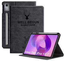 Load image into Gallery viewer, ProElite Cover for Lenovo Idea Tab Pro 12.7 inch 2025 Case Cover, Deer Smart Flip Case Cover for Lenovo Idea Tab Pro 12.7 inch Tablet with Holder, Black
