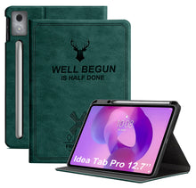 Load image into Gallery viewer, ProElite Cover for Lenovo Idea Tab Pro 12.7 inch 2025 Case Cover, Deer Smart Flip Case Cover for Lenovo Idea Tab Pro 12.7 inch Tablet with Pen Holder, Dark Green
